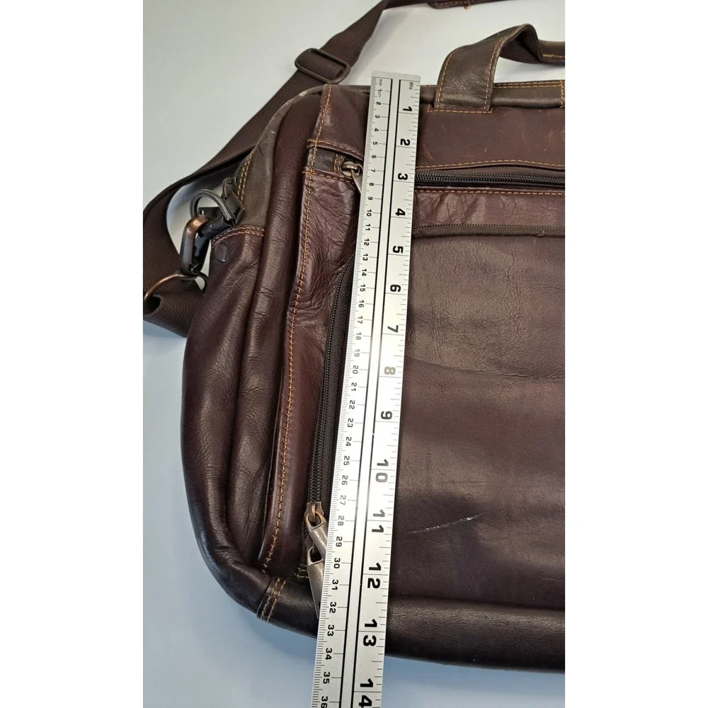 Wilsons Leather Dark Brown Rugged Messenger / Laptop Bag Vtg 1990s Y2K 15